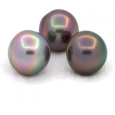 Lot de 3 Perles de Tahiti Semi-Baroques C de 11.7 à 12.2 mm