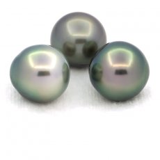 Lot de 3 Perles de Tahiti Semi-Baroques C de 12 à 12.4 mm