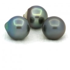 Lot de 3 Perles de Tahiti Semi-Baroques C de 11.7 à 11.9 mm