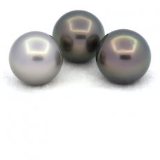 Lot de 3 Perles de Tahiti Rondes C de 12.5 à 12.8 mm