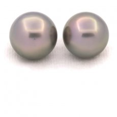 Lot de 2 Perles de Tahiti Rondes C 12 mm