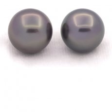 Lot de 2 Perles de Tahiti Rondes C 12 mm