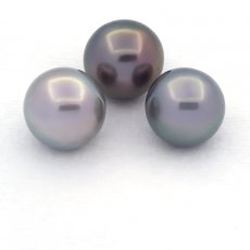 Lot de 3 Perles de Tahiti Semi-Rondes C de 12 à 12.3 mm