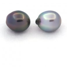 Lot de 2 Perles de Tahiti Semi-Baroques C 11.1 et 11.2 mm