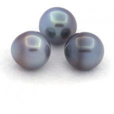 Lot de 3 Perles de Tahiti Semi-Baroques B de 10.8 à 10.9 mm