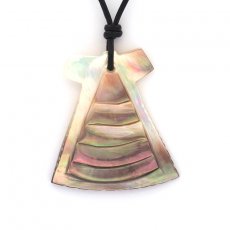 Pendentif Penu en nacre de Tahiti et Collier en cuir