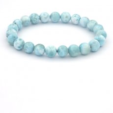 Bracelet de 23 Perles en Larimar de 7.9 à 8.2 mm - 17 cm - 17.7 gr