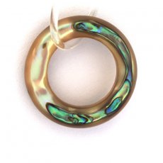 Forme anneau en nacre d'Abalone - Diamètre de 15 mm