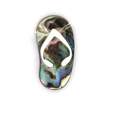 Pendentif Sandale en Abalone et Argent .925 Rhodié