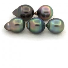 Lot de 5 Perles de Tahiti Cerclées B de 8.3 à 8.9 mm