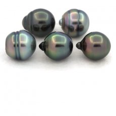 Lot de 5 Perles de Tahiti Cerclées B de 10 à 10.4 mm