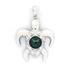 Pendentif en Argent et 1 Perle de Tahiti Semi-Baroque B+ 8.3 mm