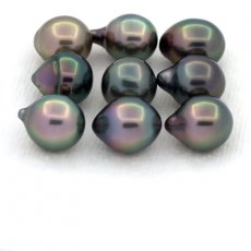 Lot de 9 Perles de Tahiti Semi-Baroques B de 8 à 8.4 mm