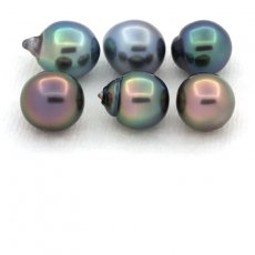 Lot de 6 Perles de Tahiti Semi-Baroques C+ de 8.5 à 8.9 mm