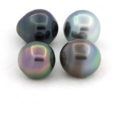 Lot de 4 Perles de Tahiti Cerclées C de 10 à 10.4 mm