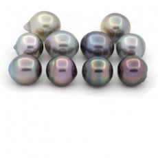 Lot de 10 Perles de Tahiti Semi-Baroques C de 9.5 à 9.9 mm