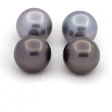 Lot de 4 Perles de Tahiti Rondes C de 12 à 12.2 mm