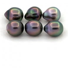 Lot de 6 Perles de Tahiti Semi-Baroques B de 8.7 à 8.9 mm