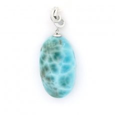 Pendentif en Argent et 1 Larimar - 28 x 16 x 8.5 mm - 6.7 gr