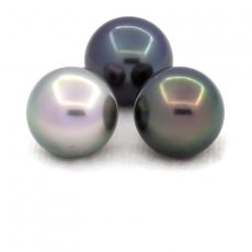 Lot de 3 Perles de Tahiti Rondes C de 11.2 à 11.4 mm