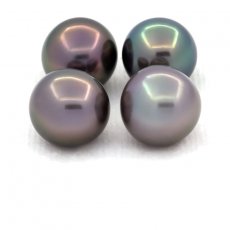 Lot de 4 Perles de Tahiti Semi-Rondes C de 10 à 10.4 mm