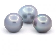 Lot de 3 Perles de Tahiti Semi-Baroques C de 13.6 à 13.8 mm