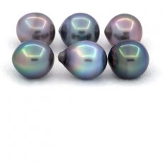 Lot de 6 Perles de Tahiti Semi-Baroques C de 10 à 10 .4 mm