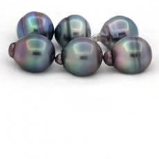 Lot de 6 Perles de Tahiti Cerclées B/C de 12 à 12.4 mm