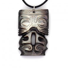 Pendentif Tiki en nacre de Tahiti