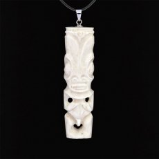 Pendentif Tiki en Os et Argent