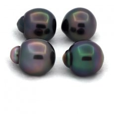 Lot de 4 Perles de Tahiti Semi-Baroques C de 11.7 à 11.9 mm