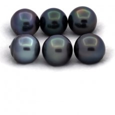 Lot de 6 Perles de Tahiti Semi-Baroques C de 12 à 12.4 mm