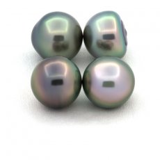 Lot de 4 Perles de Tahiti Semi-Baroques B de 10 à 10.3 mm