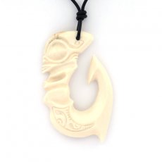 Pendentif Hameçon Tiki en Os