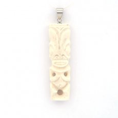 Pendentif Tiki en Os et Argent