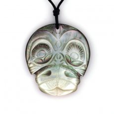 Pendentif Tiki en nacre de Tahiti