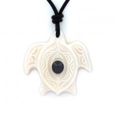 Pendentif Tortue en Os et 1 Keishi