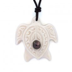 Pendentif Tortue en Os et 1 Keishi