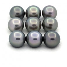 Lot de 9 Perles de Tahiti Rondes C de 11.5 à 11.9 mm