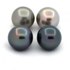 Lot de 4 Perles de Tahiti Rondes C de 10.6 à 10.9 mm