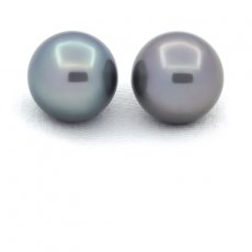 Lot de 2 Perles de Tahiti Rondes C 11.7 et 11.9 mm