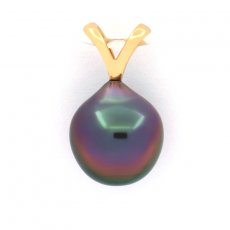 Pendentif en Or 18K et 1 Perle de Tahiti Semi-Baroque A 9.5 mm