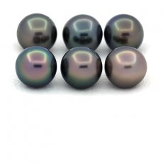 Lot de 6 Perles de Tahiti Rondes et Semi-Rondes C de 8 à 8.2 mm