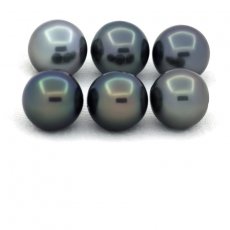 Lot de 6 Perles de Tahiti Rondes et Semi-Rondes C de 8.2 à 8.3 mm