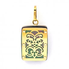 Pendentif en Or 18K et Nacre de Tahiti - Dimensions = 18 X 12 mm - Virilité