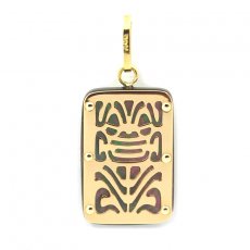 Pendentif en Or 18K et Nacre de Tahiti - Dimensions = 18 X 12 mm - Longévité