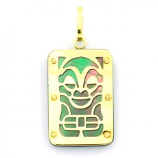 Pendentif en Or 18K et Nacre de Tahiti - Dimensions = 24 X 16 mm - Santé