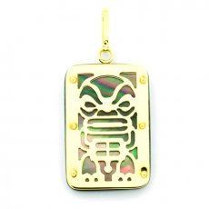 Pendentif en Or 18K et Nacre de Tahiti - Dimensions = 24 X 16 mm - Mana