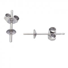 Boucles d'oreilles pour perles de 6 à 12 mm - Argent .925 Rhodié