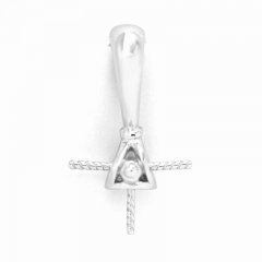 Pendentif en Argent Rhodié pour 3 Perles de 8 à 12 mm